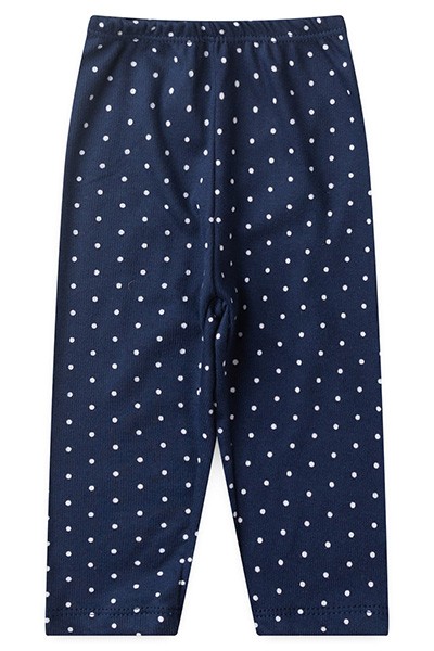 Calça Bebê Canelada Legging Poá (1/2/3) - Top Chot - Tamanho 2 - Azul Marinho