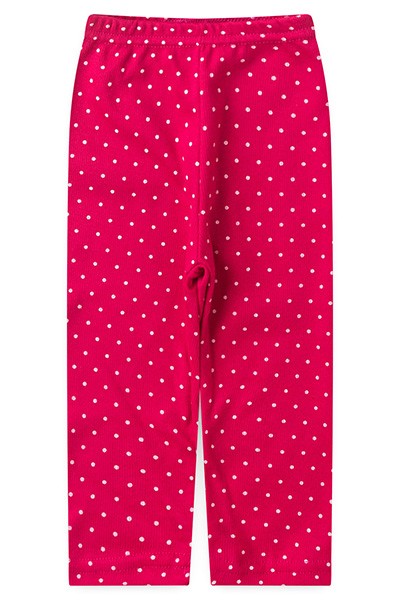 Calça Bebê Canelada Legging Poá (1/2/3) - Top Chot - Tamanho 1 - Pink