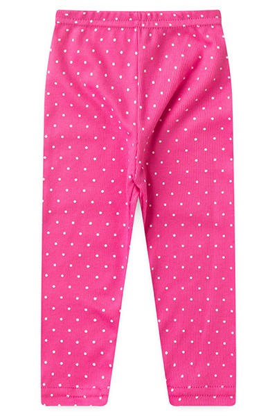 Calça Bebê Canelada Legging Poá (1/2/3) - Top Chot - Tamanho 3 - Branco,Rosa