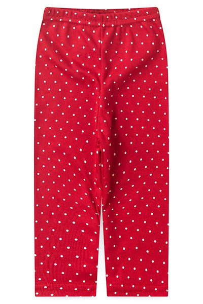 Calça Bebê Canelada Legging Poá (1/2/3) - Top Chot - Tamanho 3 - Vermelho