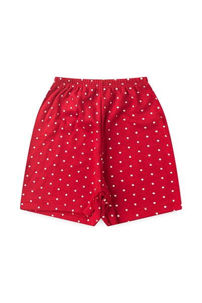 Shorts Bebê Canelado Poá sem Punho (1/2/3) - Top Chot - Tamanho 2 - Vermelho
