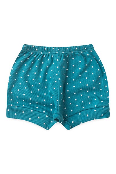 Tapa Fralda (Shorts) Bebê Canelado Poá (P/M/G) - Top Chot - Tamanho M - Petróleo