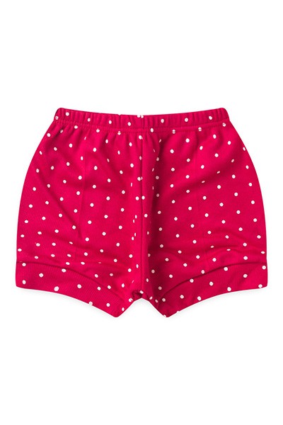 Tapa Fralda (Shorts) Bebê Canelado Poá (P/M/G) - Top Chot - Tamanho G - Pink