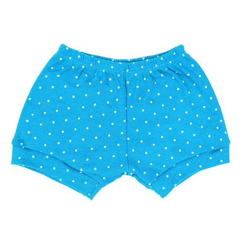 Tapa Fralda (Shorts) Bebê Canelado Poá (P/M/G) - Top Chot - Tamanho M - Turquesa