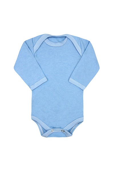 Body Bebê Suedine Liso Manga Longa (RN/P/M/G) - Top Chot - Tamanho M - Azul