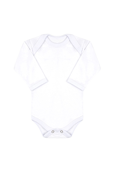 Body Bebê Suedine Liso Manga Longa (RN/P/M/G) - Top Chot - Tamanho G - Branco