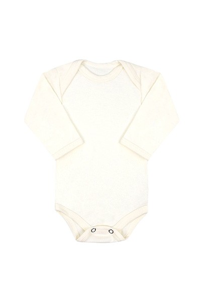 Body Bebê Suedine Liso Manga Longa (RN/P/M/G) - Top Chot - Tamanho RN - Creme