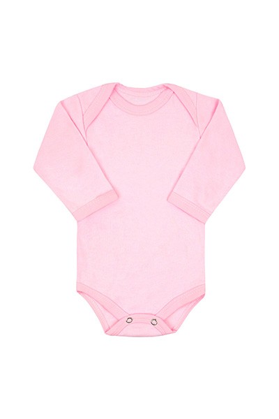Body Bebê Suedine Liso Manga Longa (RN/P/M/G) - Top Chot - Tamanho RN - Rosa