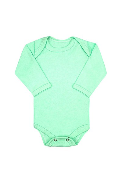 Body Bebê Suedine Liso Manga Longa (RN/P/M/G) - Top Chot - Tamanho RN - Verde