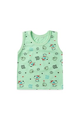 Camiseta Beb� Masculina Meia Malha Regata Verde Beisebol (P/M/G) - Top Chot