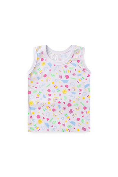 Camiseta Bebê Regata Feminina Meia Malha Branco Love (P/M/G) - Top Chot - Tamanho G - Branco