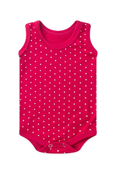 Body Bebê Canelado Escuro Poá Regata (P/M/G) - Top Chot - Tamanho P - Pink