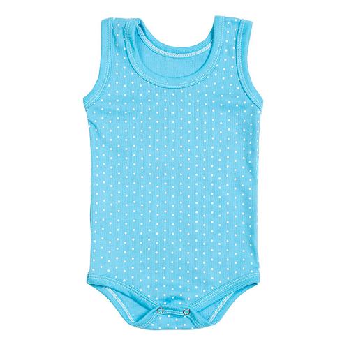 Body Bebê Canelado Escuro Poá Regata (P/M/G) - Top Chot - Tamanho G - Turquesa