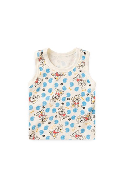 Camiseta Regata Bebê Canelada Creme Doguinho (P/M/G) - Top Chot - Tamanho P - Creme