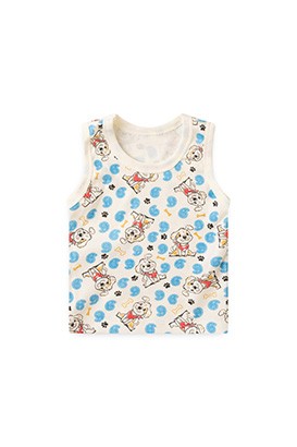Camiseta Regata Bebê Canelada Creme Doguinho (P/M/G) - Top Chot