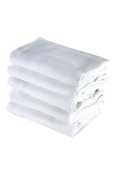 Kit Fralda Bebê Papi Luxo Lisa Branca com Bainha (5 unidades) - Papi - Tamanho único - Branco