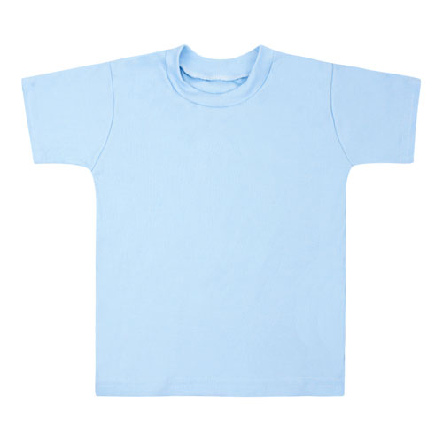 Camiseta Bebê Canelada Lisa Manga Curta (P/M/G) - Top Chot - Tamanho M - Azul