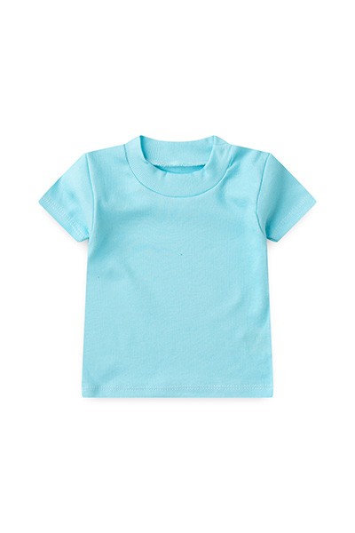 Camiseta Bebê Canelada Lisa Manga Curta (P/M/G) - Top Chot - Tamanho P - Turquesa