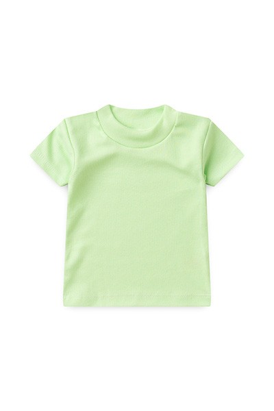 Camiseta Bebê Canelada Lisa Manga Curta (P/M/G) - Top Chot - Tamanho M - Verde