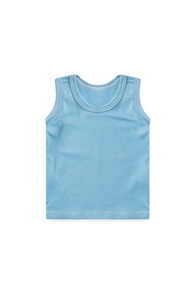 Camiseta Bebê Canelada Lisa Regata (P/M/G) - Top Chot - Tamanho P - Azul