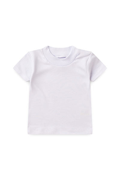 Camiseta Bebê Canelada Lisa Manga Curta (1/2/3) - Top Chot - Tamanho 1 - Branco