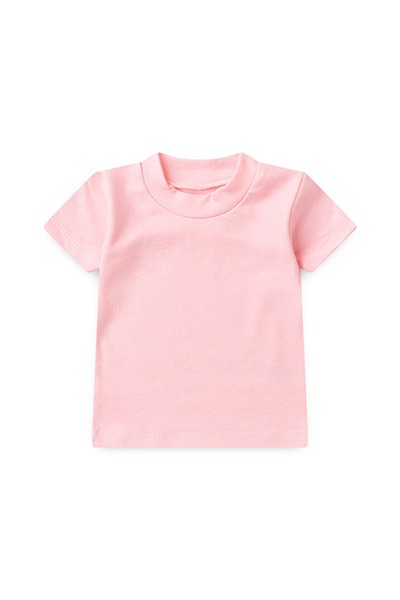 Camiseta Bebê Canelada Lisa Manga Curta (1/2/3) - Top Chot - Tamanho 3 - Rosa