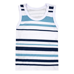 Camiseta Regata Bebê Masculina Canelada Listras Grandes Azul Marinho e Turquesa (1/2/3) - Top Chot - Tamanho 3 - Azul Marinho,Branco,Turquesa