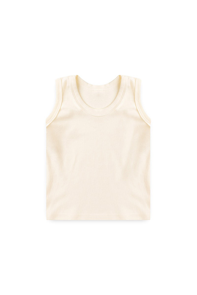 Camiseta Bebê Canelada Lisa Regata (1/2/3) - Top Chot - Tamanho 3 - Creme