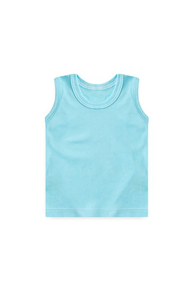 Camiseta Bebê Canelada Lisa Regata (1/2/3) - Top Chot - Tamanho 2 - Turquesa