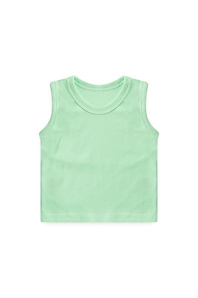 Camiseta Bebê Canelada Lisa Regata (1/2/3) - Top Chot - Tamanho 3 - Verde