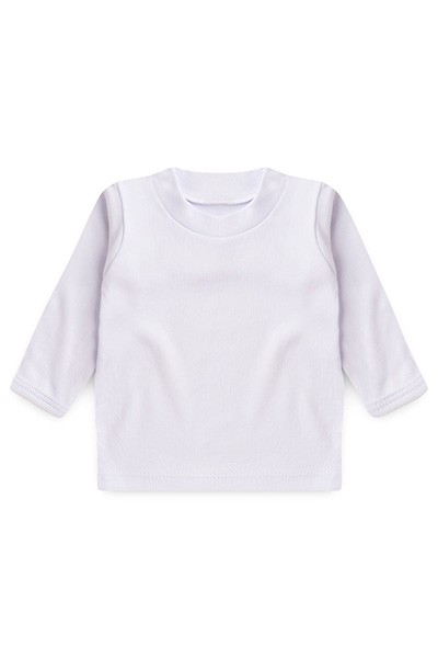 Camiseta Bebê Canelada Lisa Manga Longa (1/2/3) - Top Chot - Tamanho 2 - Branco