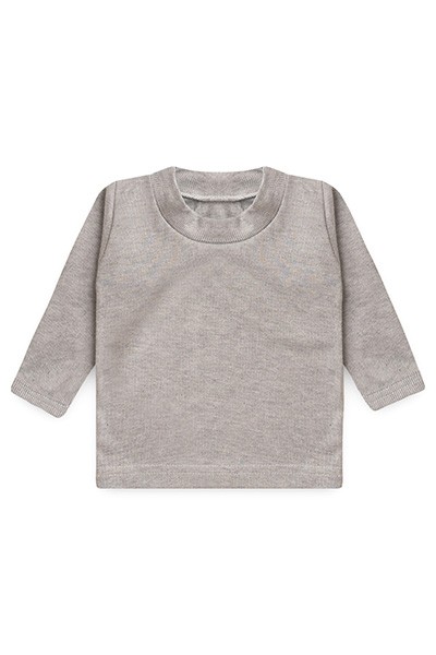 Camiseta Bebê Canelada Lisa Manga Longa (1/2/3) - Top Chot - Tamanho 3 - Mescla