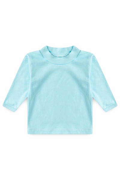 Camiseta Bebê Canelada Lisa Manga Longa (1/2/3) - Top Chot - Tamanho 3 - Turquesa