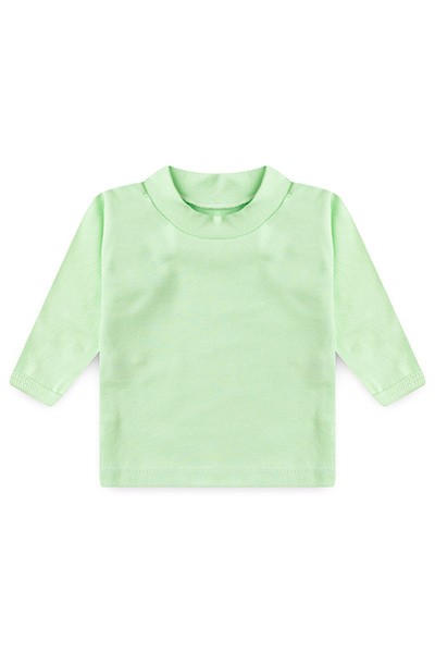 Camiseta Bebê Canelada Lisa Manga Longa (1/2/3) - Top Chot - Tamanho 1 - Verde