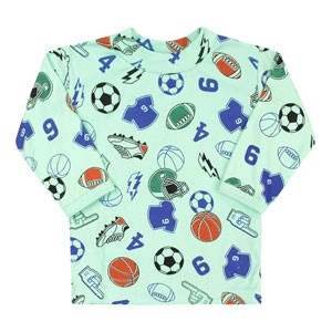 Camiseta Bebê Masculina Canelada Manga Longa Verde Esportes (P/M/G) - Top Chot - Tamanho G - Verde