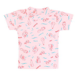 Camiseta Bebê Feminina Canelada Manga Curta Rosa Oceano (P/M/G) - Top Chot - Tamanho G - Rosa