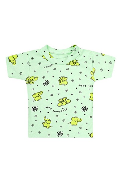 Camiseta Bebê Canelada Manga Curta Verde Elefante (P/M/G) - Top Chot - Tamanho P - Verde
