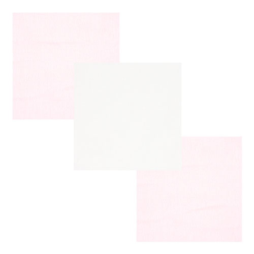 Kit Bebê Feminino Cueiro Rosa e Branco Liso (3 unidades) - Papi - Tamanho único - Branco,Rosa