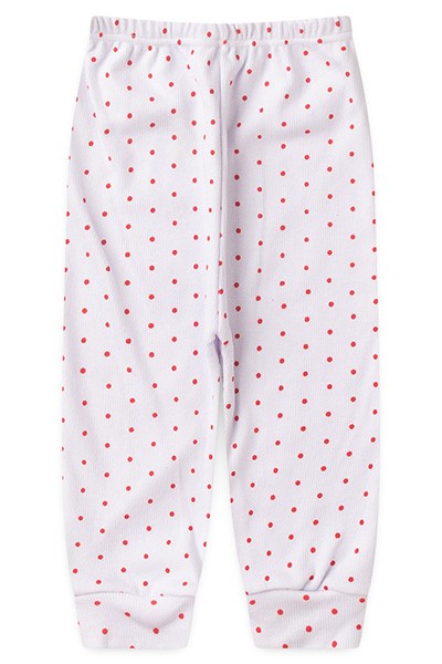 Mijão (Culote) Bebê Canelado Poá sem Pé (RN/P/M/G) - Top Chot - Tamanho G - Branco,Vermelho