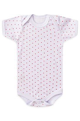 Body Bebê Canelado Poá Manga Curta (RN/P/M/G) - Top Chot