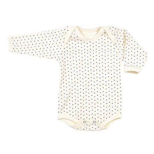 Body Bebê Canelado Poá Manga Longa (RN/P/M/G) - Top Chot - Tamanho M - Creme
