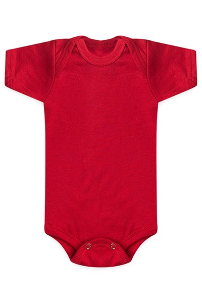 Body Bebê Canelado Escuro Liso Manga Curta (RN/P/M/G) - Top Chot - Tamanho G - Vermelho