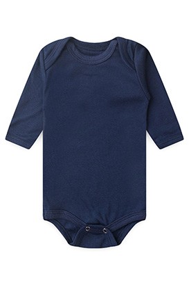 Body Bebê Canelado Escuro Liso Manga Longa (RN/P/M/G) - Top Chot