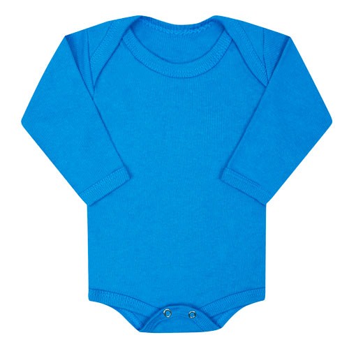 Body Bebê Canelado Escuro Liso Manga Longa (RN/P/M/G) - Top Chot - Tamanho P - Turquesa