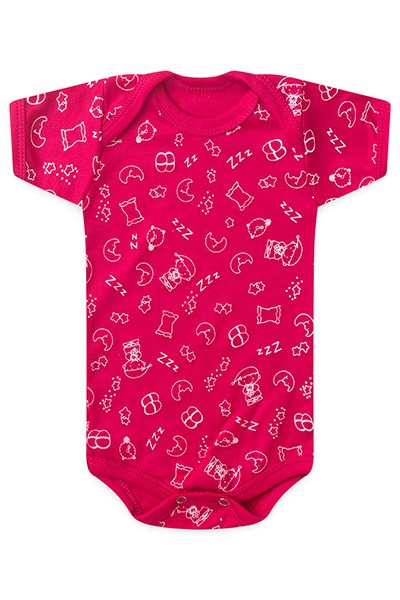 Body Bebê Feminino Canelado Manga Curta Pink Lua Soninho (RN/P/M/G) - Top Chot - Tamanho RN - Pink