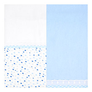 Kit Bebê Masculino Manta Flanelada Azul e Branco Confetes (2 unidades) - Bambi - Tamanho único - Azul,Branco