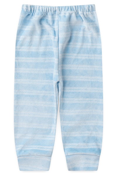 Mijão (Culote) Bebê Plush Escuro Listrado sem Pé (P/M/G) - Top Chot - Tamanho G - Azul