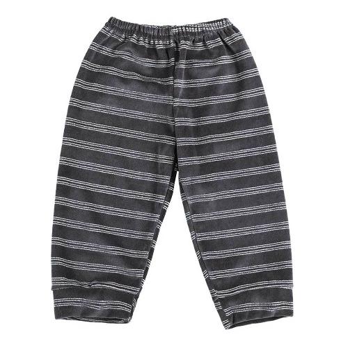 Mijão (Culote) Bebê Plush Escuro Listrado sem Pé (P/M/G) - Top Chot - Tamanho G - Cinza