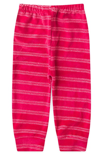 Mijão (Culote) Bebê Plush Escuro Listrado sem Pé (P/M/G) - Top Chot - Tamanho G - Pink