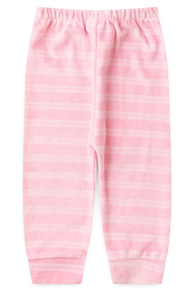 Mijão (Culote) Bebê Plush Escuro Listrado sem Pé (P/M/G) - Top Chot - Tamanho G - Rosa